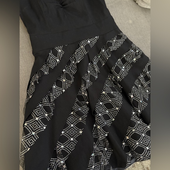 Hailey Logan By Adrianna Papell Mini Black Corset Ruffle Sparkle Dress Party - Picture 6 of 9